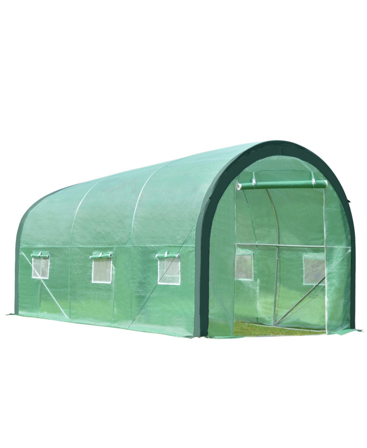 Walk-in Tunnel Greenhouse, Large Heavy Duty Gardening Plant House - White
