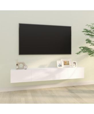 Wall TV Stands 2 Pcs White 39.4"x11.8"x11.8" Engineered Wood