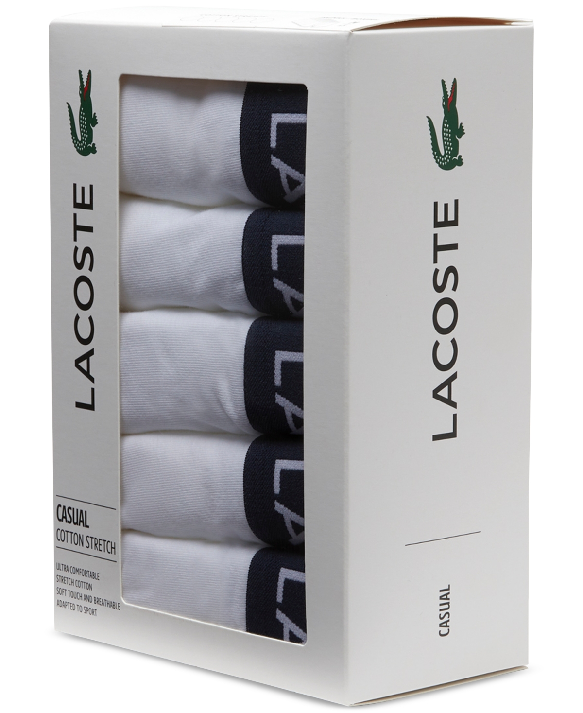 Lacoste Men's 5-Pack Cotton Boxer Brief Underwear