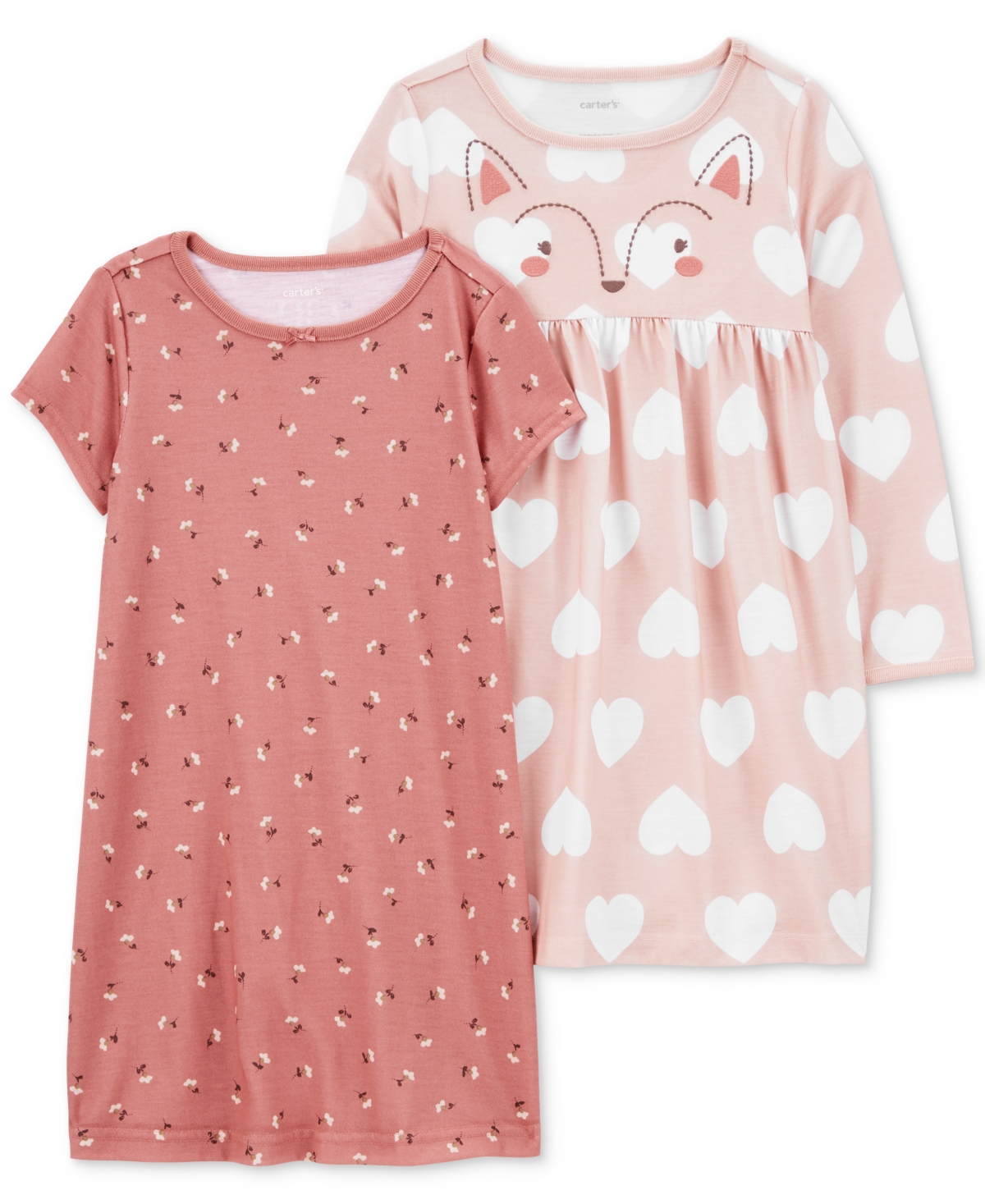 Carter's Kids' Big Girls Printed Nightgowns, Pack Of 2