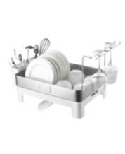 Buy Plastic Dish Rack with Drain Board and Utensil Cup Online at Basicwise