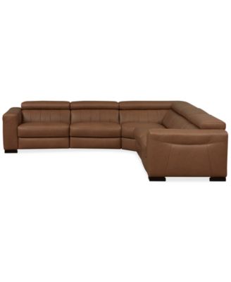 Rinan 125" 5-Pc. Leather Sectional with 2 Power Recliners, Created for Macy's