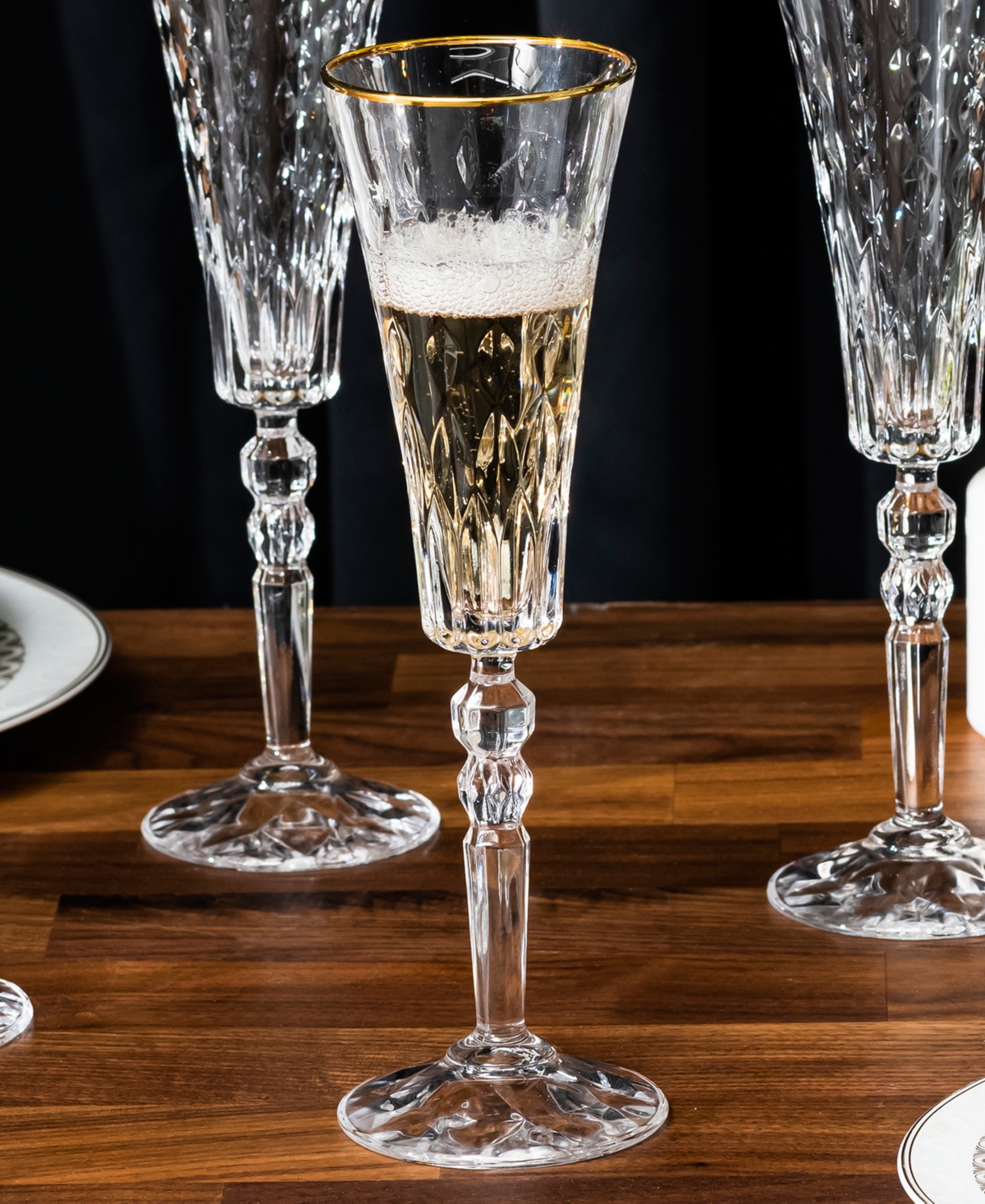 Lorren Home Trends MarilynTone Flutes, Set of 4 - Gold