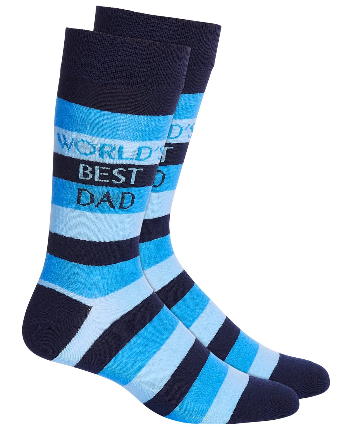 Men's 'World's Best Dad' Crew Socks, Created for Macy's - Blue