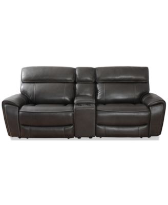 CLOSEOUT! Hutchenson 96" 3-Pc. Zero Gravity Leather Sofa with 2 Power Recliners and 1 Console, Created for Macy's