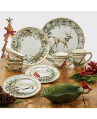 Holly and Ivy 4-Pc. Dessert Plate