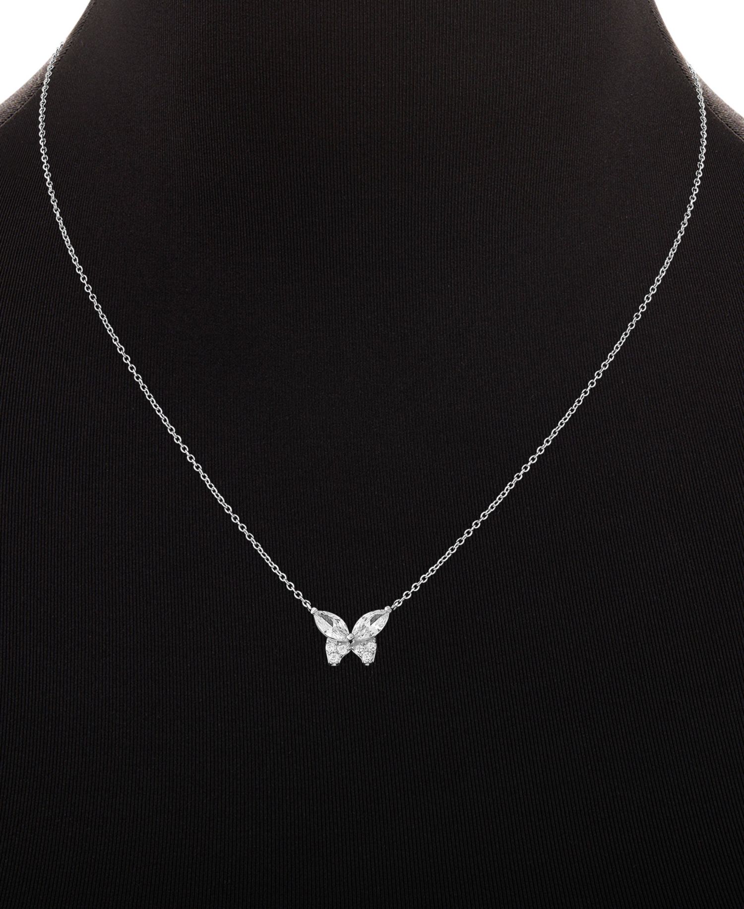 2-Pc. Set Cubic Zirconia Butterfly Pendant Necklace & Matching Stud Earrings in Sterling Silver