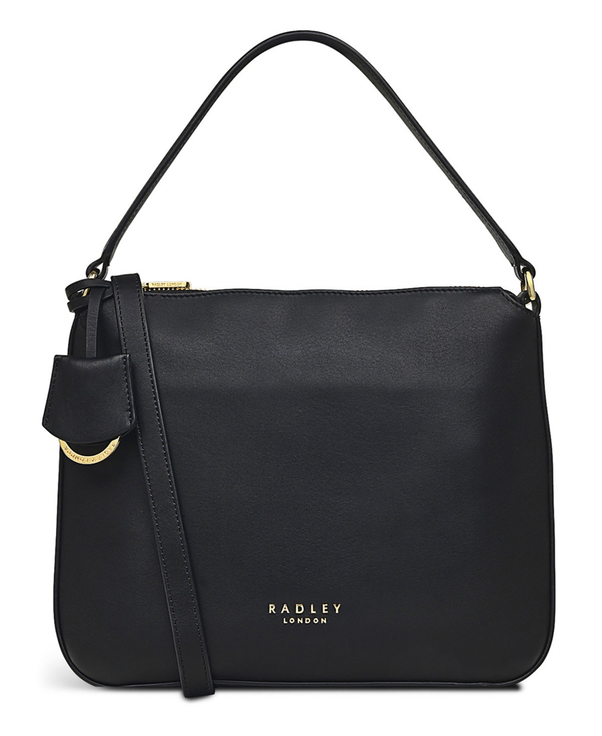Shop Radley London Warn-ham Court Leather Small Zip Top Grab Bag In Black
