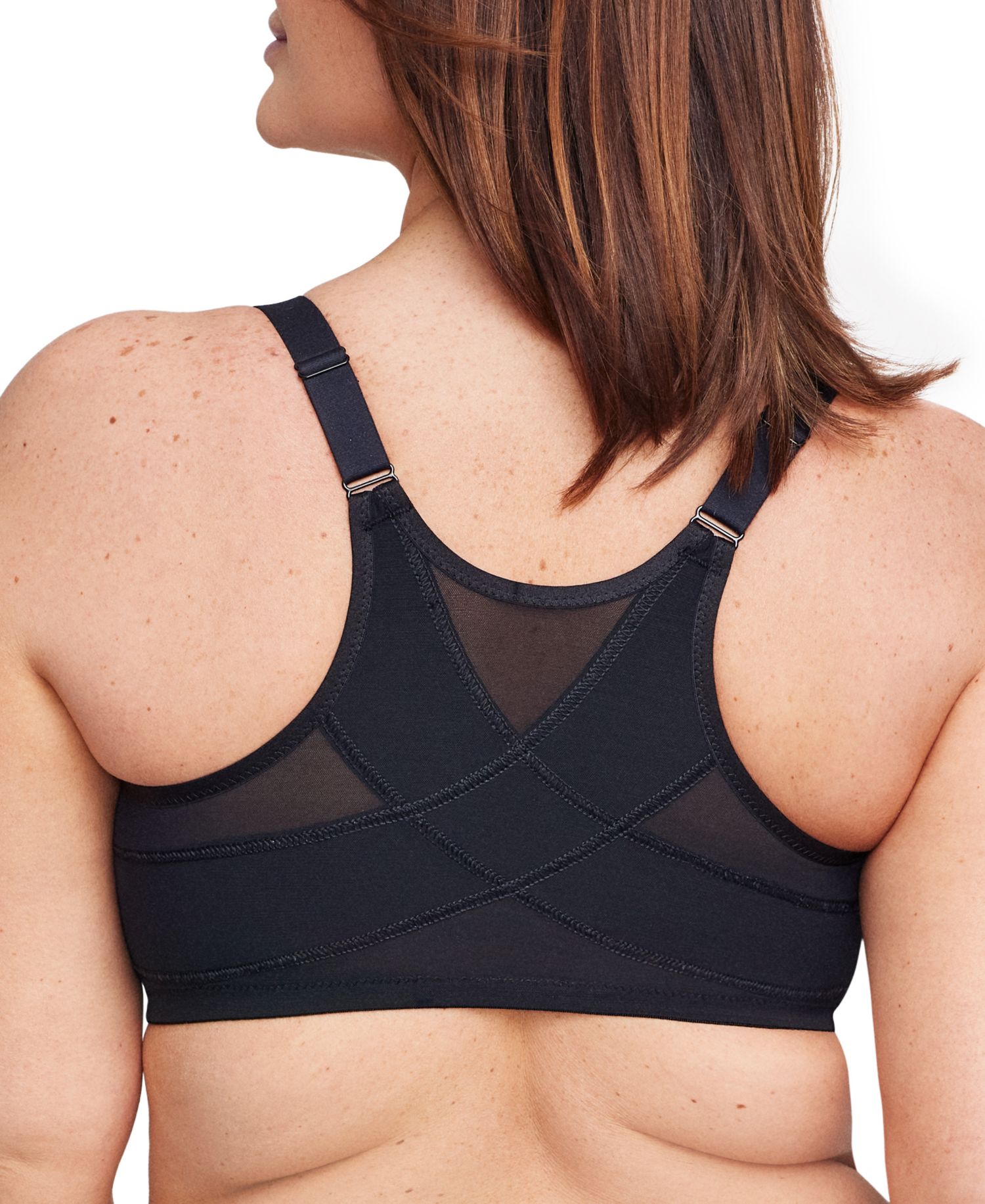 Full Figure Plus Size Wonderwire Front-Closure Posture Back Underwire Bra, 9265