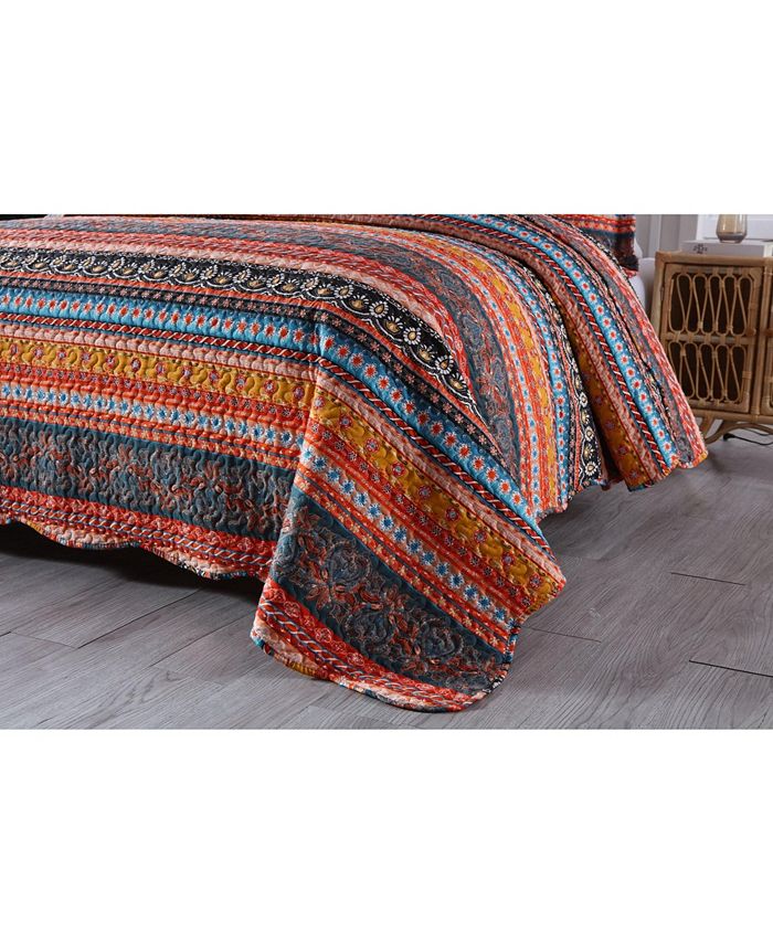 MarCielo 3 Pcs Bohemian Quilt Bedspread Set Boho By012 - King - Macy's