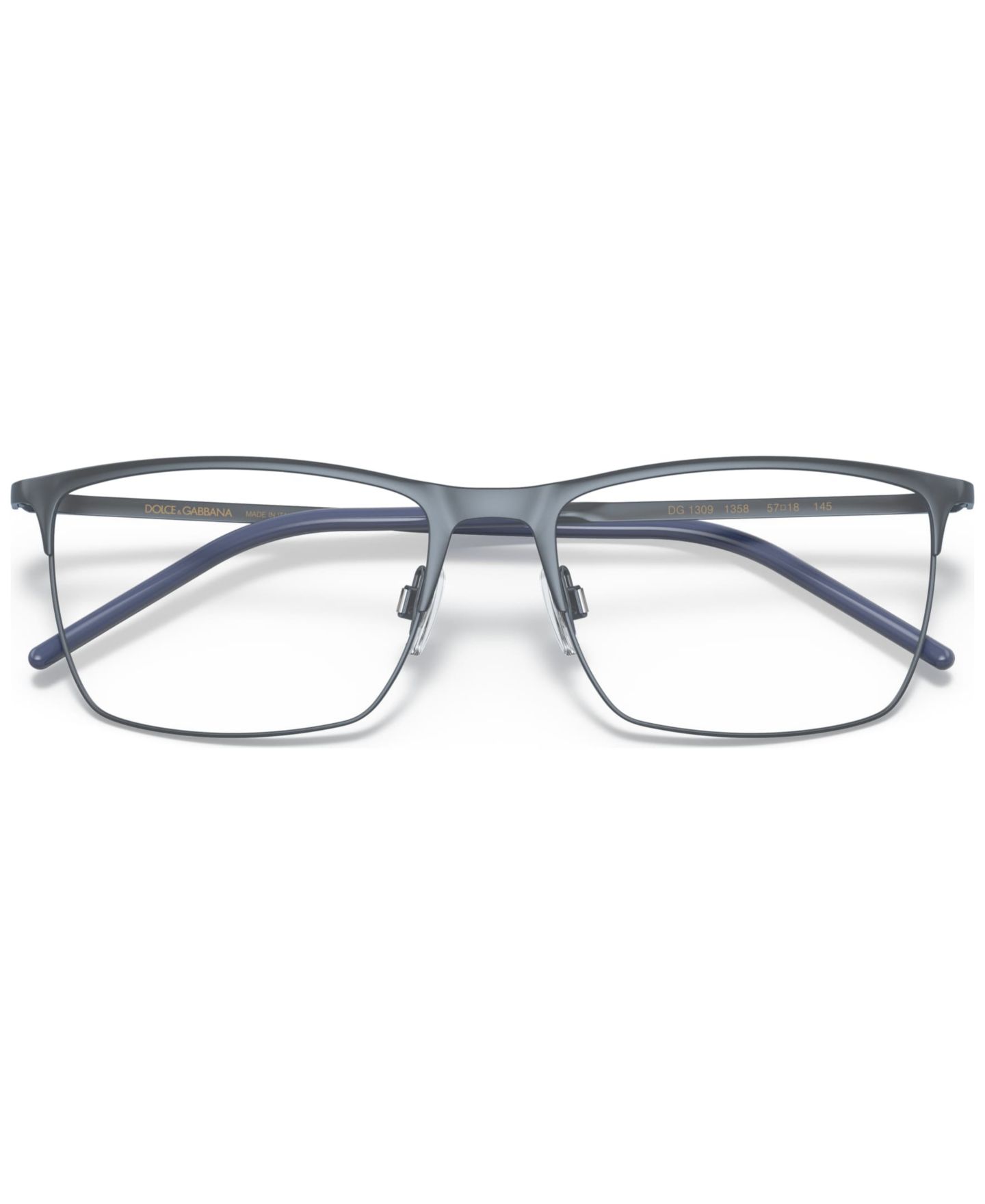 Мужские очки Dolce&Gabbana Man Rectangle Metal DG1309 Eyeglasses, цвет: Матовый тёмно-синий — фото 2