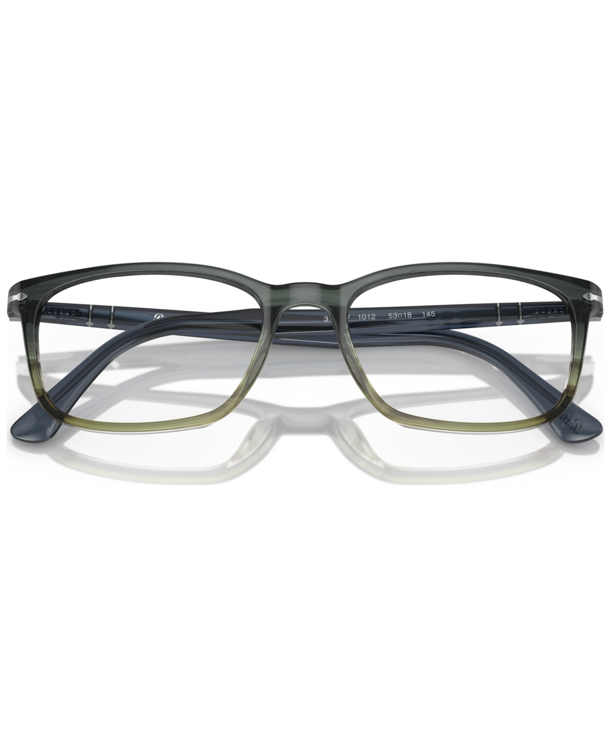 Persol Square-frame Glasses In Gray Striped Green Gradient
