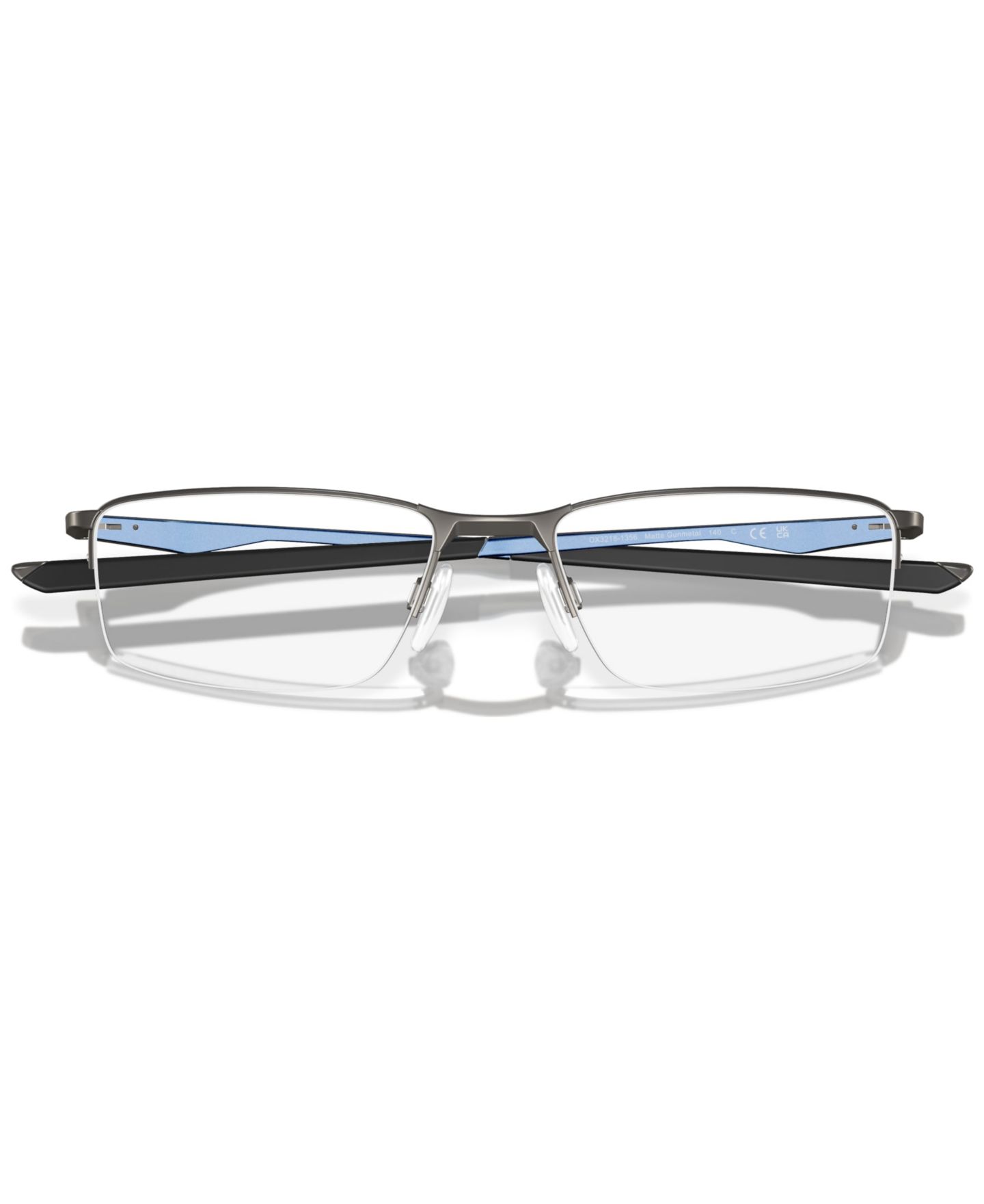 Мужские очки Celine Oakley Man Rectangle Metal OX3218 Socket 5.5 Eyeglasses, цвет: Графитовый — фото 5