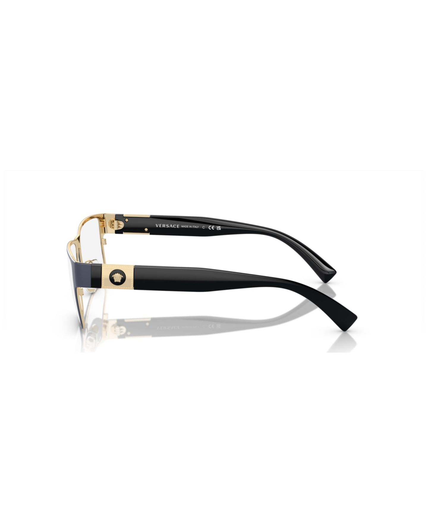 Мужские очки Versace Man Rectangle Metal VE1274 Eyeglasses, цвет: Чёрный — фото 5