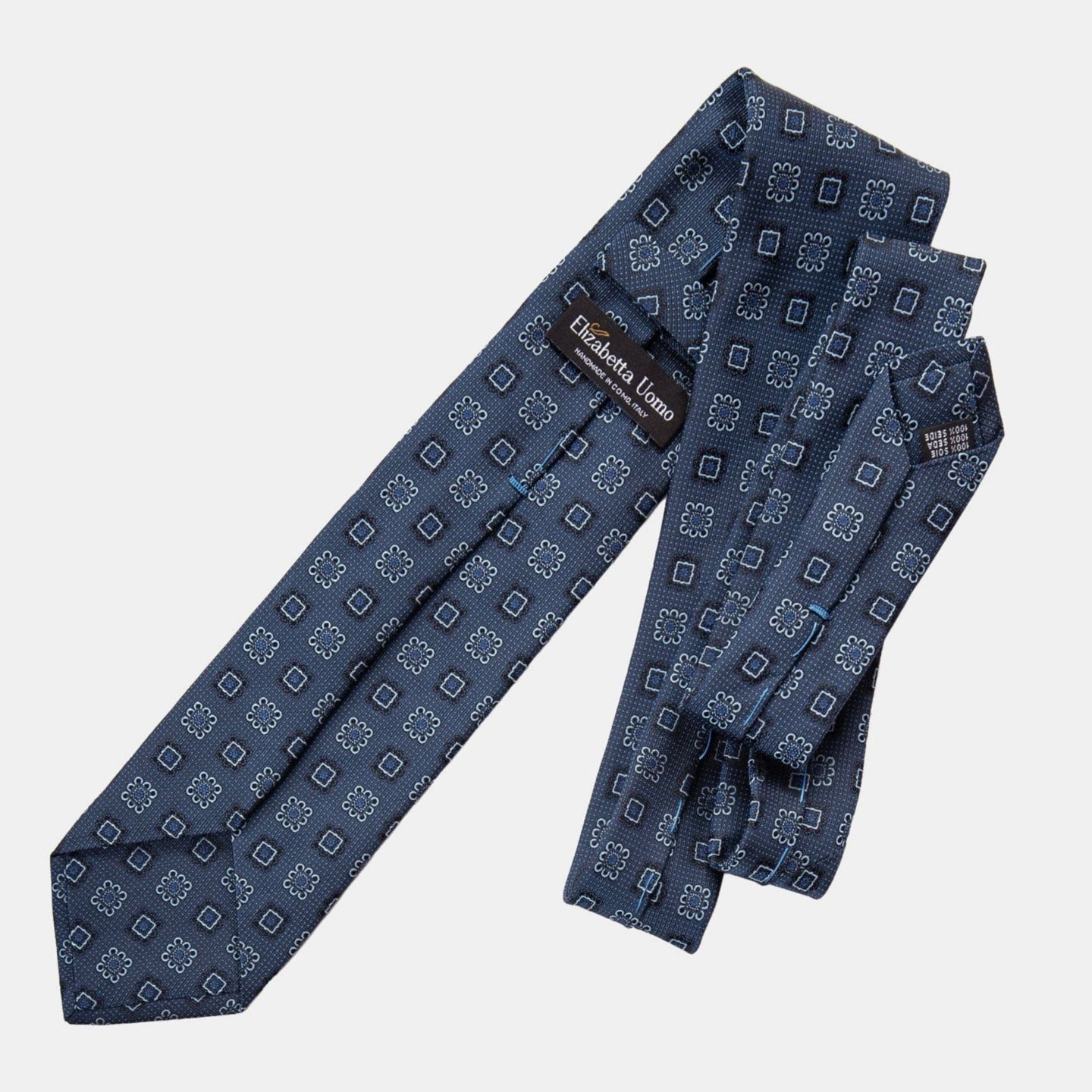 Мужские галстуки Elizabetta Trento - Silk Jacquard Tie for Men, цвет: Синий — фото 3