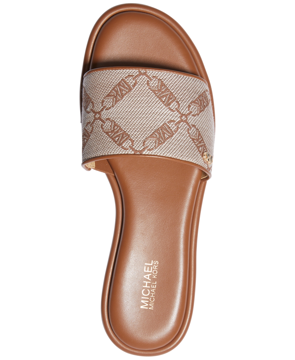Shop Michael Kors Michael  Women's Saylor Slide Slip-on Sandals In Luggage Multi