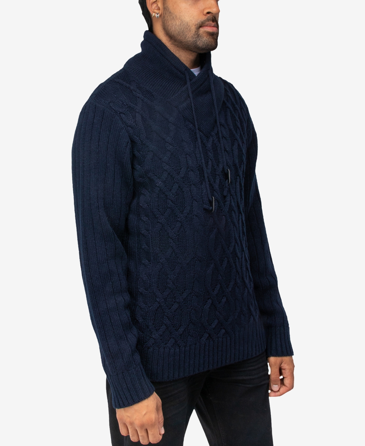 X-Ray Men's Shawl Neck Knit Sweater