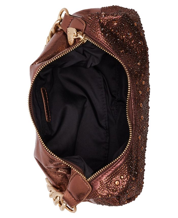 Sac à Main Femme Betsey Johnson Hobo - Rose Métallisé, Clous Dorés, Occasion Like New