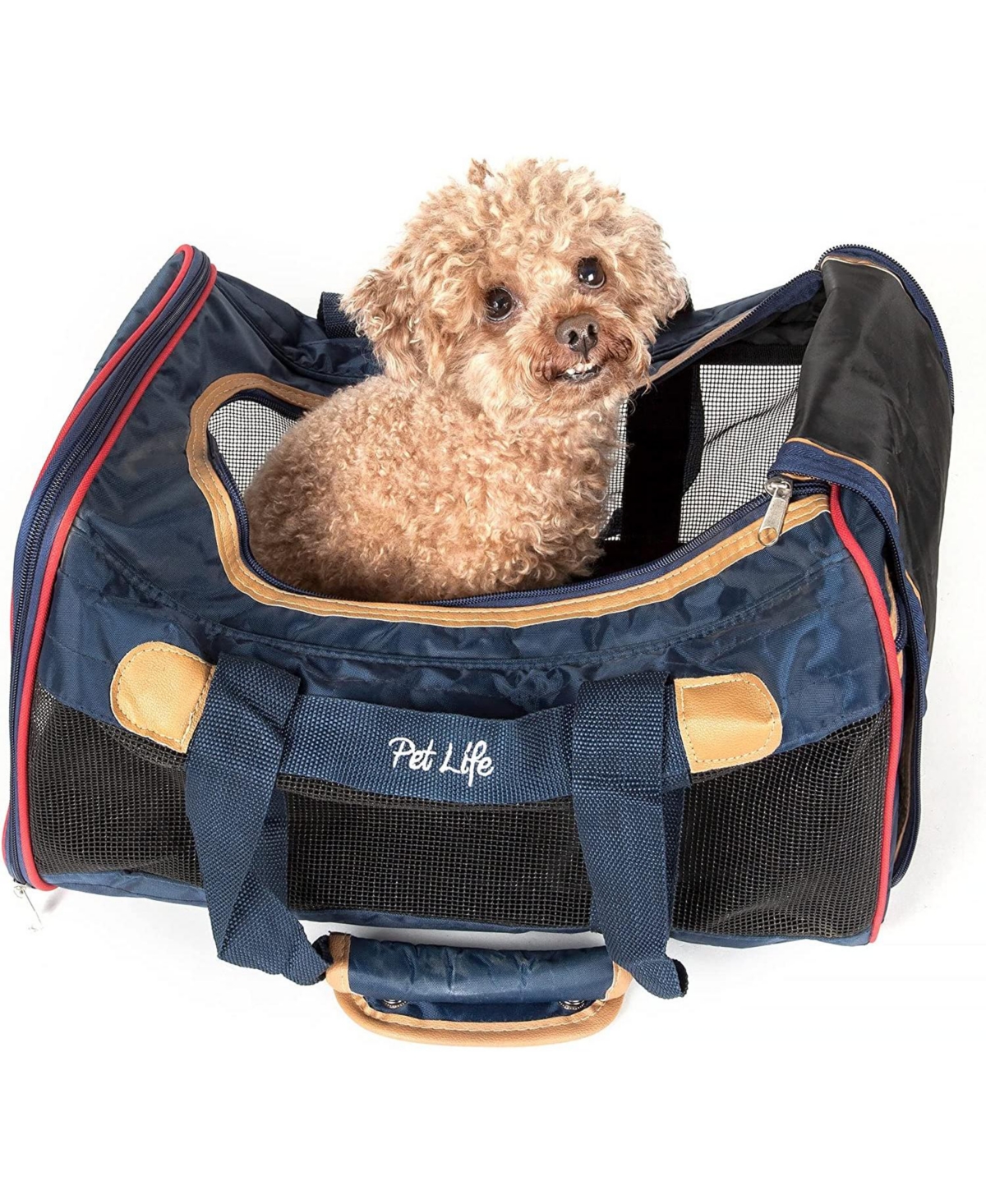 Airline Approved Aero-Zoom Lightweight Wire Framed Collapsible Pet Carrier Blue - Blue