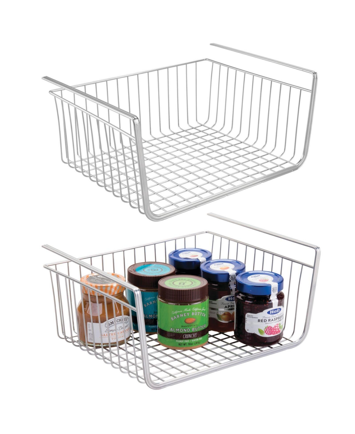Metal Under Pantry Shelf Hanging Storage Basket - Chrome
