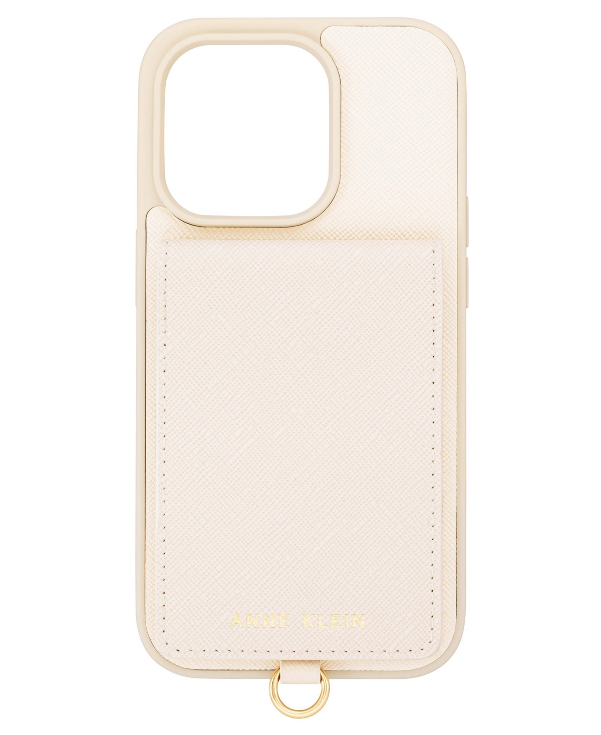 Women's Ivory Saffiano Leather iPhone 14 Pro Case - Ivory