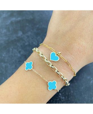 Small Turquoise Clover Bracelet