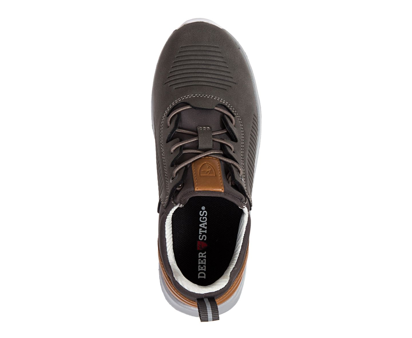 Кроссовки DEER STAGS Jack Junior Bungee Lace Dress Fashion Sneakers для мальчиков, цвет: Серый / Коричневый — фото 4