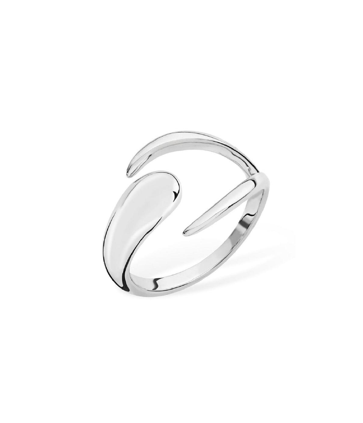 Lucy Quartermaine Open Luna Ring In Silver