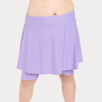 Women's Flared Mid-Thigh Swim Skirt With Bike Shorts