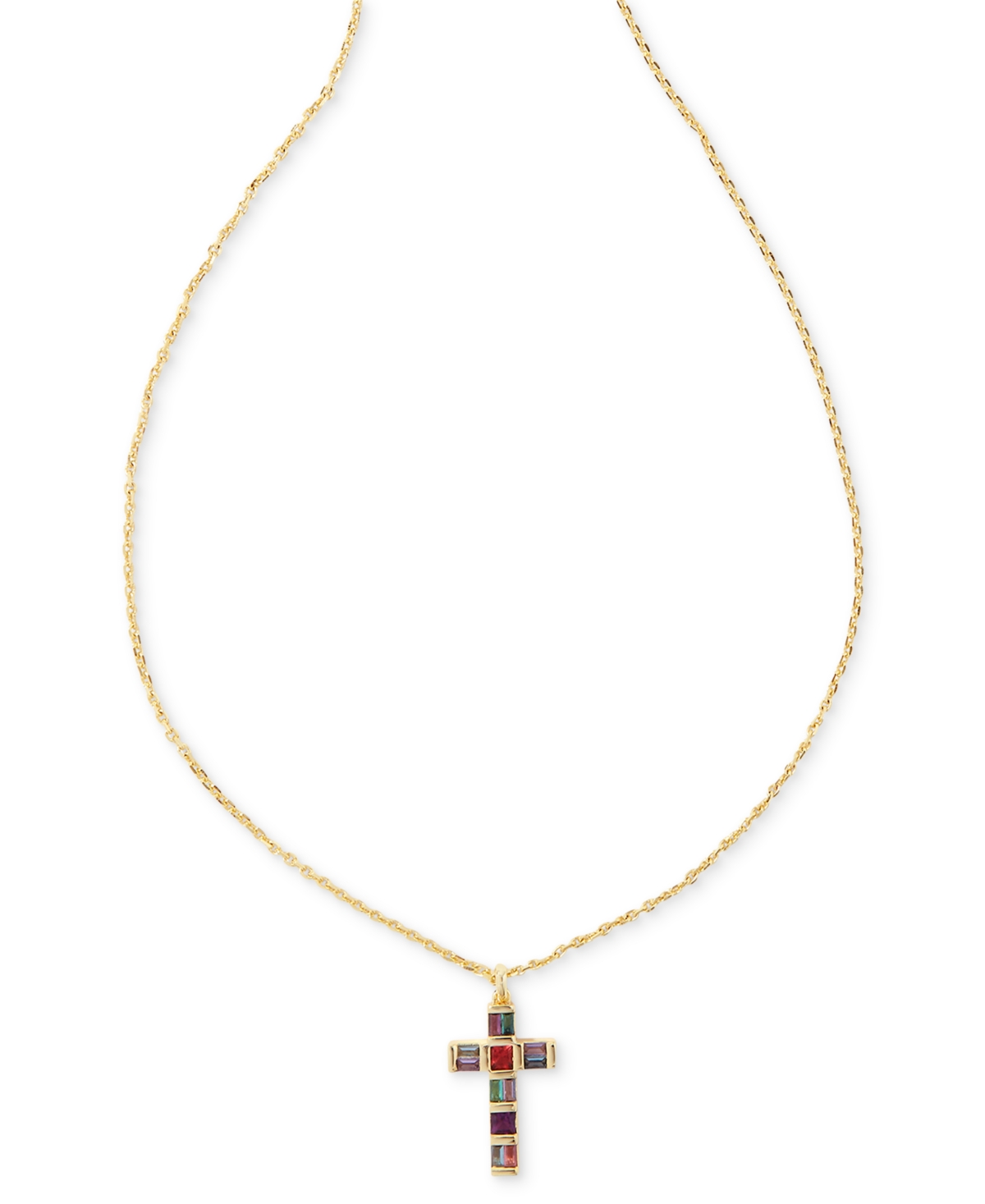 Kendra Scott Gracie Crystal Cross Pendant Necklace, 19" In Multi Mix