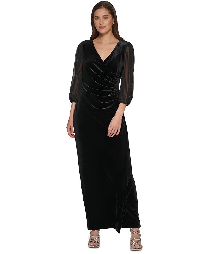 Velvet and chiffon dress new arrivals