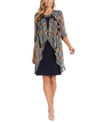 R M Richards Women s 2 Pc. Paisley Print Jacket Dress Set Macy s