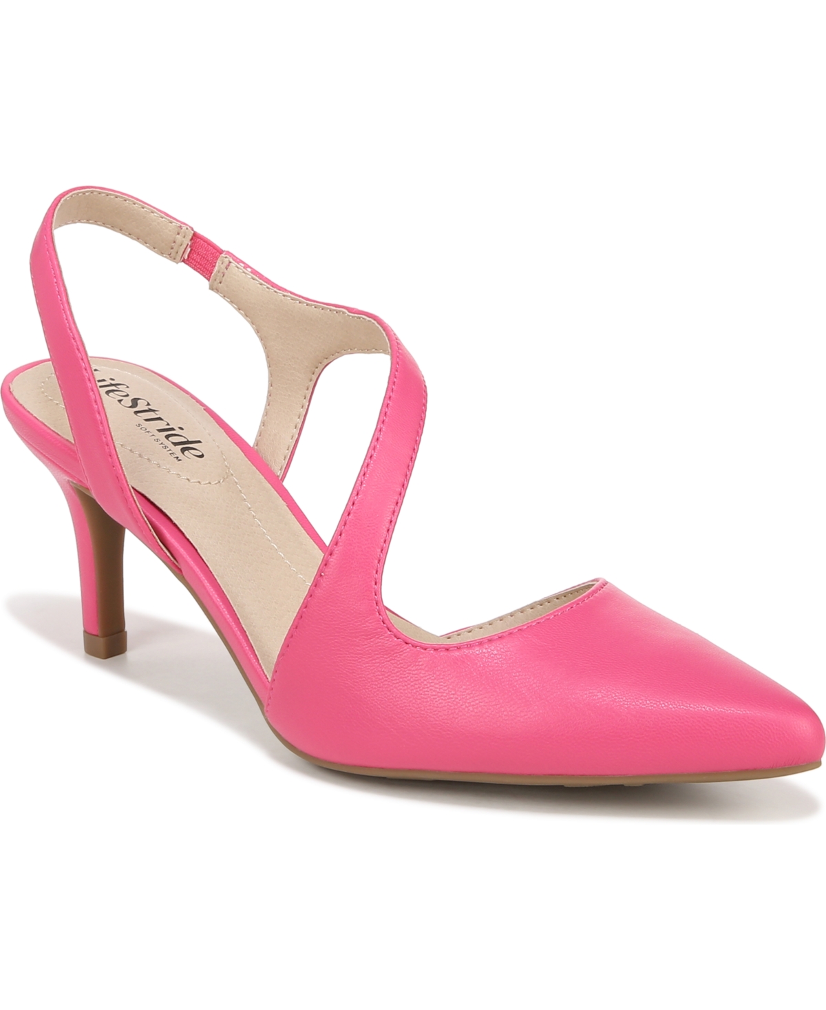 Lifestride Santorini Slingback Pumps In French Pink Faux Leather