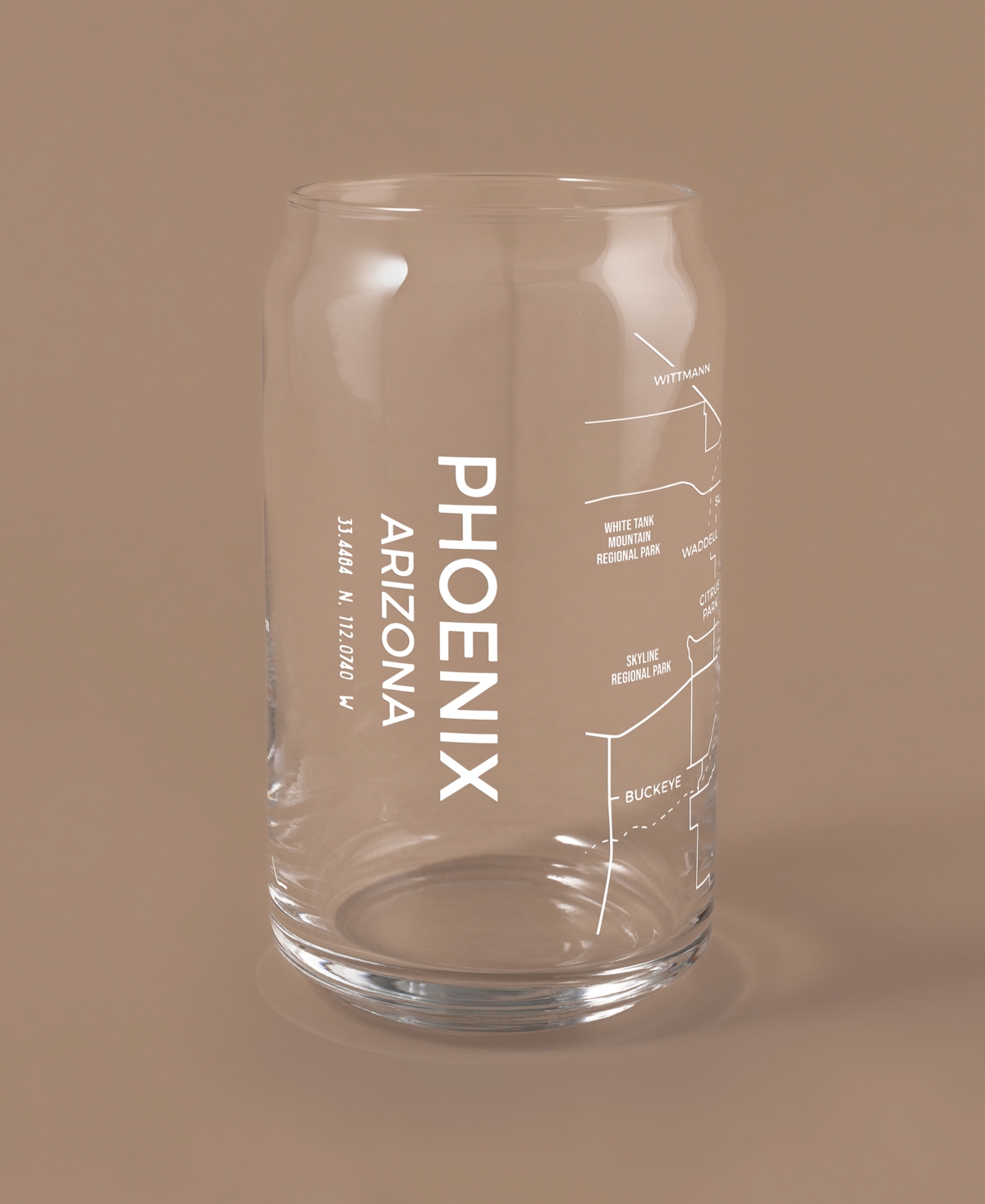 Shop Narbo The Can Phoenix Map 16 oz Everyday Glassware, Set Of 2 In White