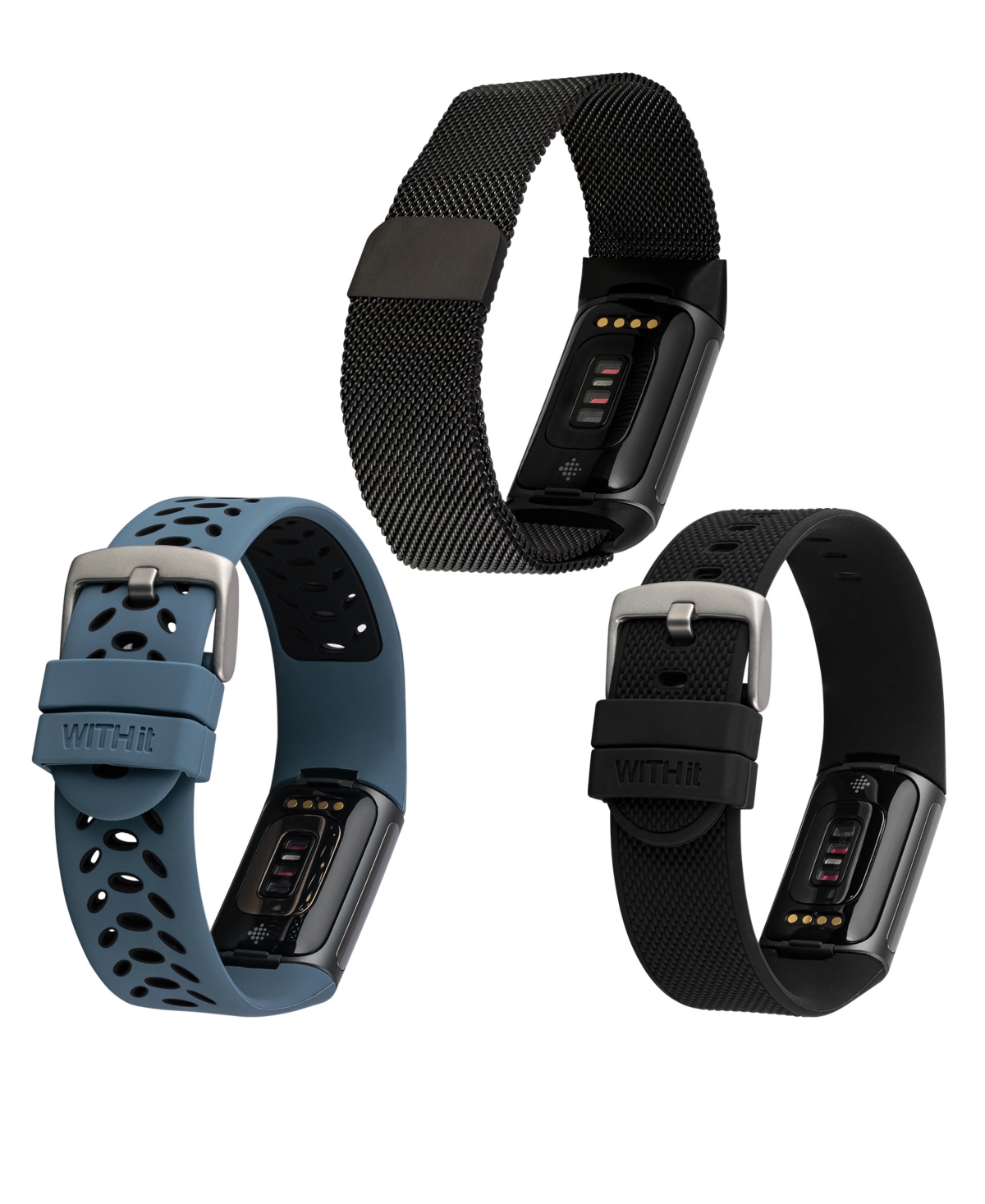 Shop Withit Unisex Multi Silicone And Stainless Steel Band Set Compatible With Fitbit Charge 5 And 6
