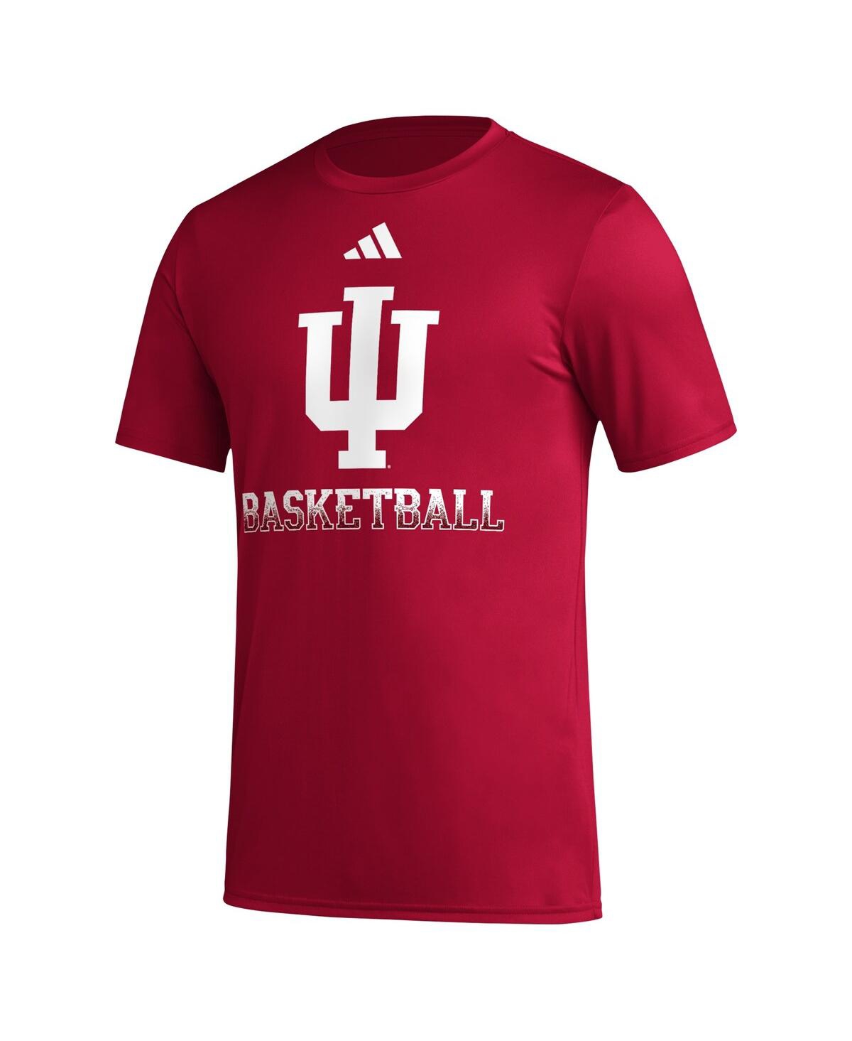 Men's adidasIndiana Hoosiers Fadeaway Basketball Pregame Aeroready T-shirt - Crimson