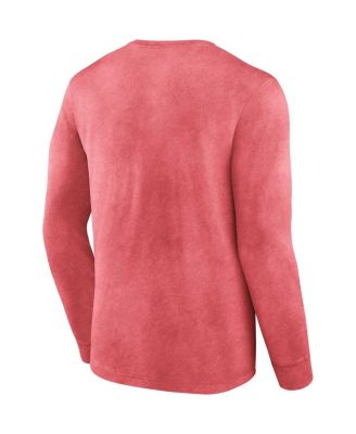 Men's Scarlet Distressed San Francisco 49ers Washed Primary Long Sleeve T-shirt