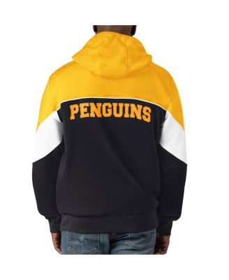Men's Black, Gold Pittsburgh Penguins Power Forward Full-Zip Hoodie