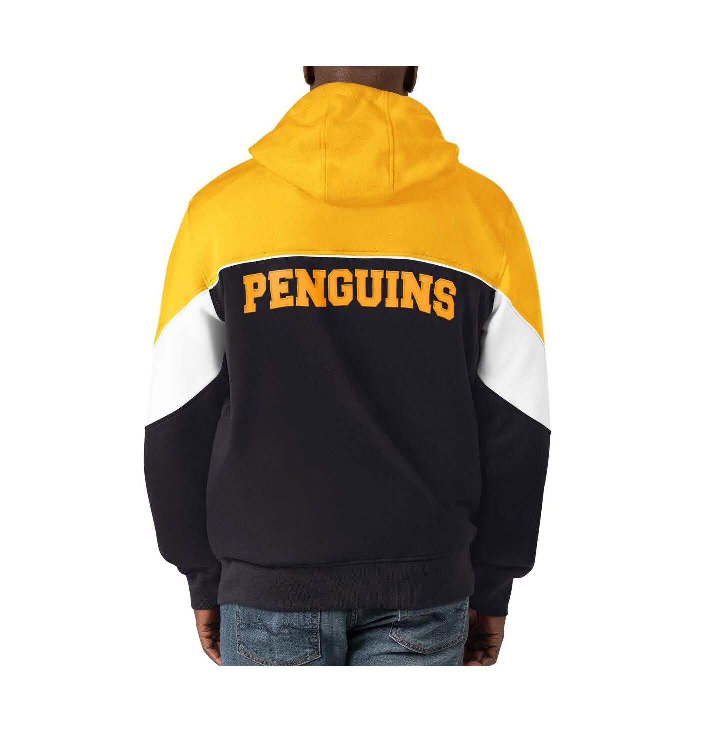 Мужское худи Starter Black, Gold Pittsburgh Penguins Power Forward Full-Zip — фото 2