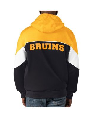 Men's Black, Gold Boston Bruins Power Forward Full-Zip Hoodie