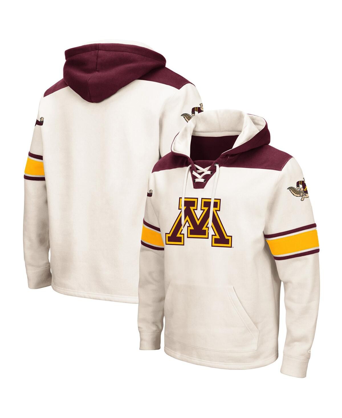 Мужская кремовая толстовка-пуловер Minnesota Golden Gophers 2.0 на шнуровке с капюшоном