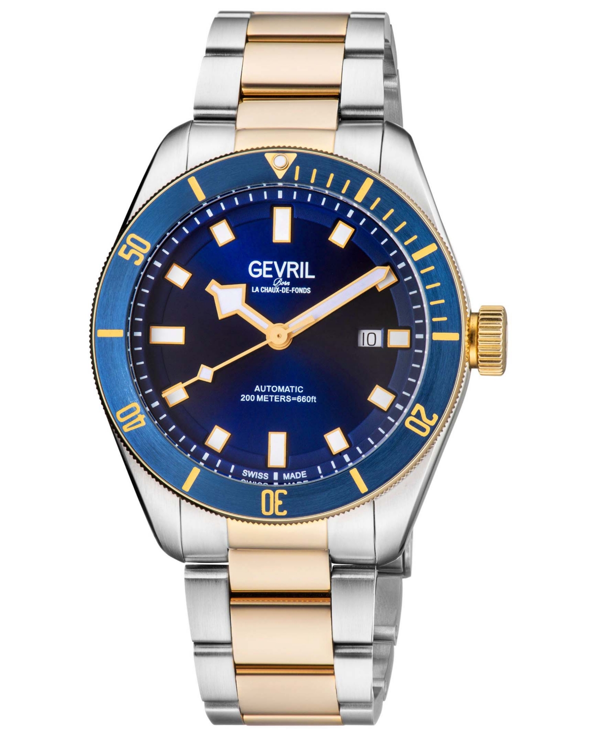 Gevril Men's Yorkville Two-tone Stainless Steel Watch 43mm In Silver