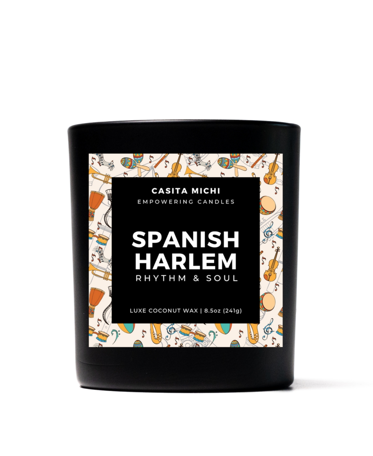 Spanish Harlem, Latinx Candle 8.5 oz - Black Matte Vessel