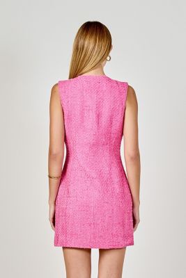 Women's Sleeveless Tweed Mini Dress