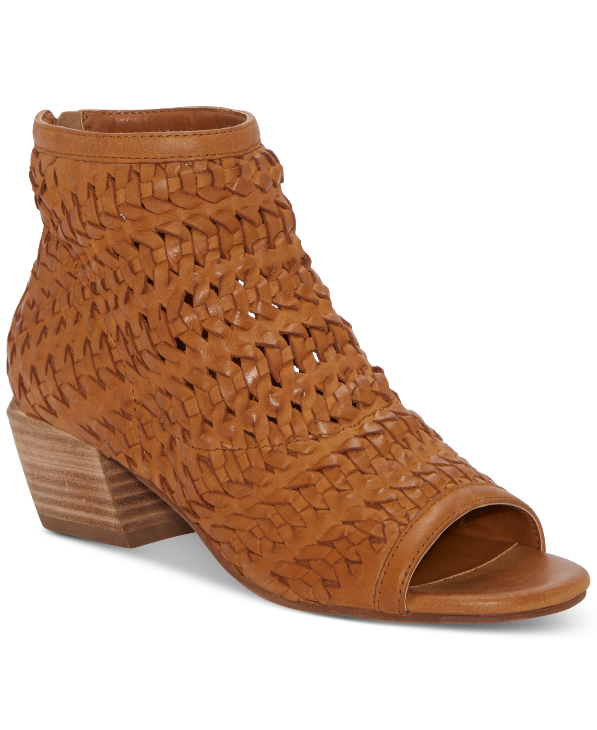Women's Mofira Woven Peep Toe Heeled Sandals - Tan Leather