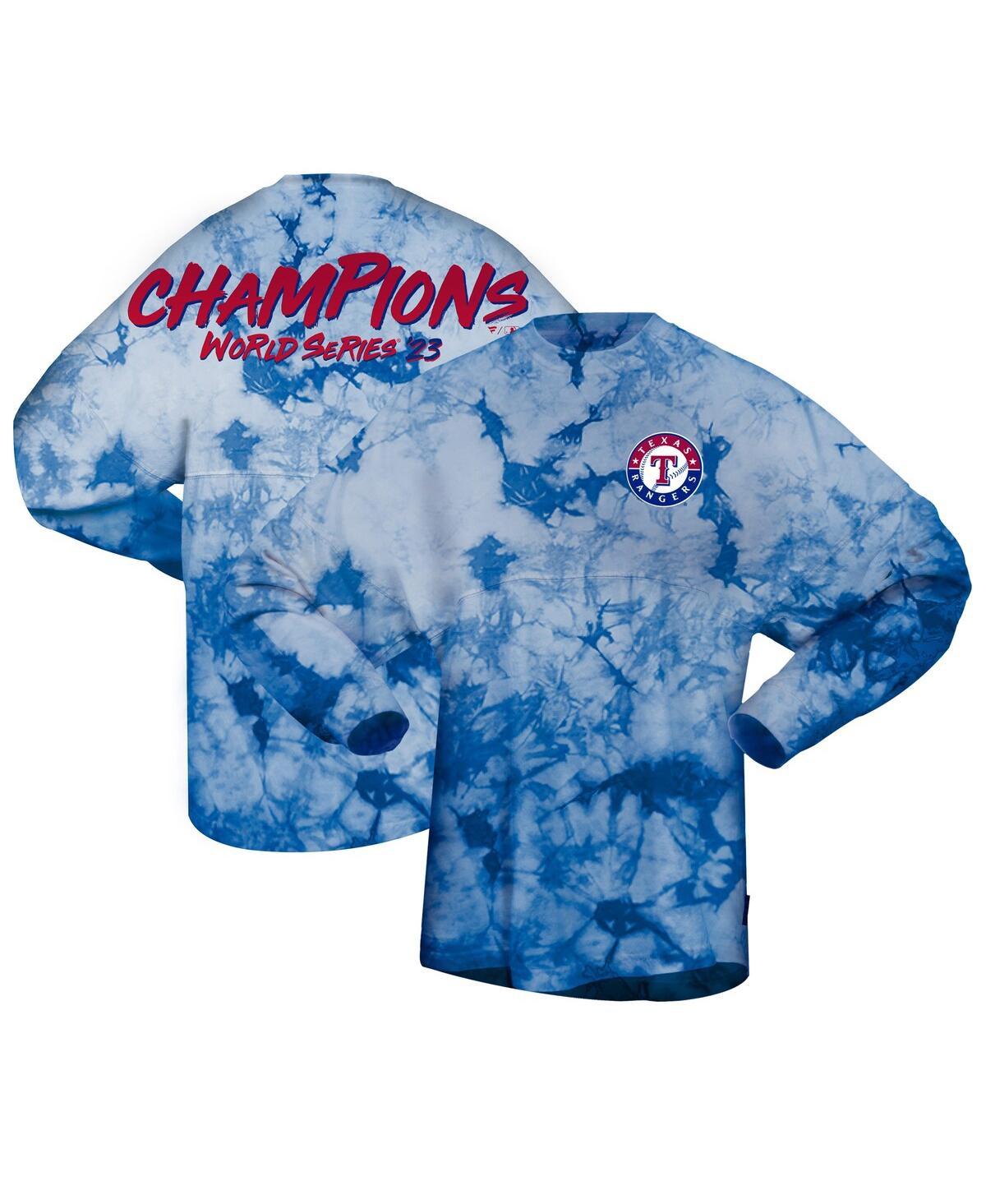 Women's Spirit Jersey Royal Texas Rangers 2023 World Series Champions Crystal-Dye Long Sleeve T-shirt - Royal