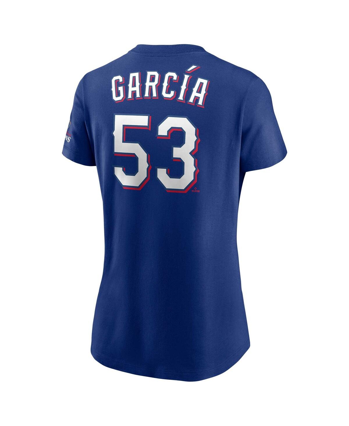 Women's Nike Adolis GarciaTexas Rangers 2023 World Series Champions Name and Number T-shirt - Royal