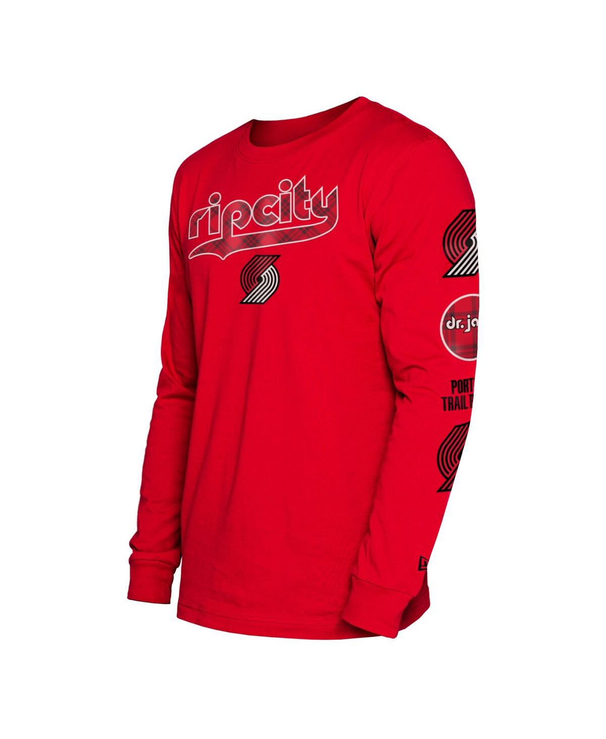 Men's New EraPortland Trail Blazers 2023/24 City Edition Long Sleeve T-shirt - Red