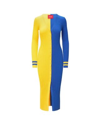 Women's Gold, Royal Los Angeles Rams Shoko Knit Button-Up Sweater Dress