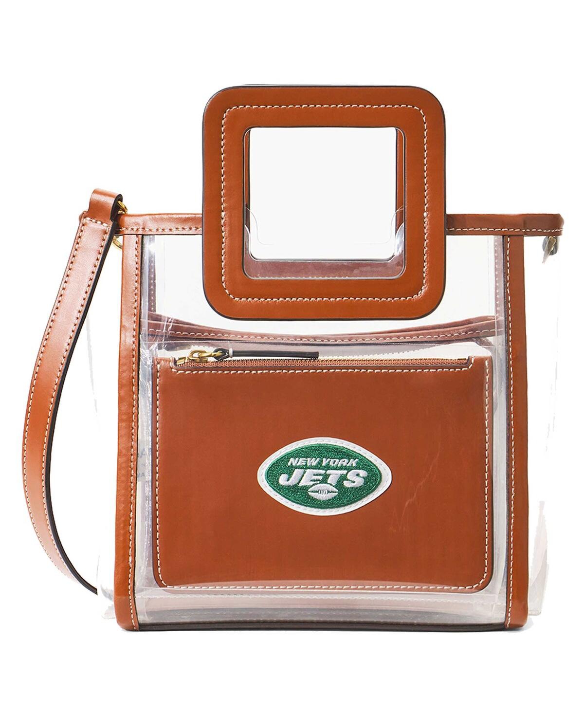 Staud Women's  New York Jets Clear Mini Shirley Bag In Brown